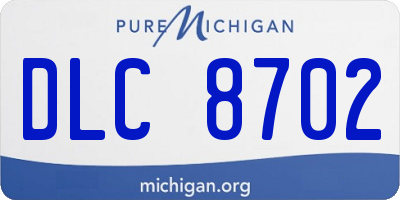 MI license plate DLC8702