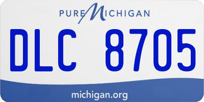 MI license plate DLC8705