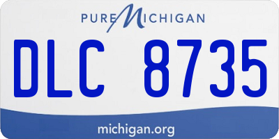 MI license plate DLC8735