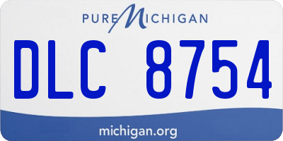 MI license plate DLC8754