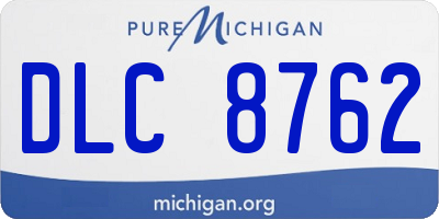 MI license plate DLC8762