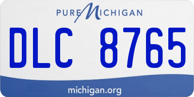 MI license plate DLC8765