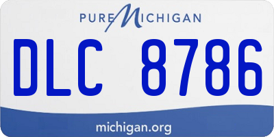 MI license plate DLC8786