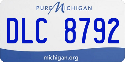 MI license plate DLC8792