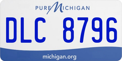 MI license plate DLC8796