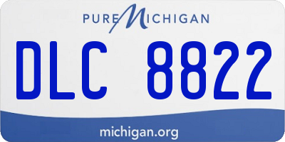 MI license plate DLC8822