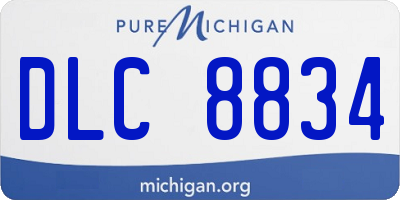 MI license plate DLC8834
