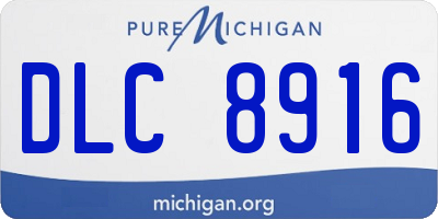 MI license plate DLC8916