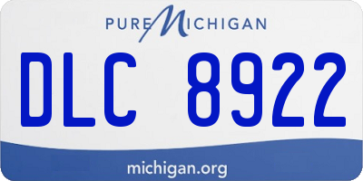 MI license plate DLC8922
