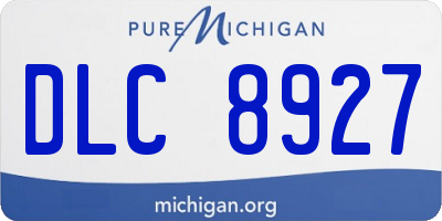 MI license plate DLC8927