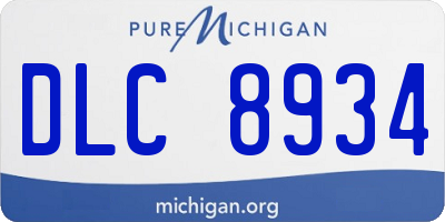 MI license plate DLC8934