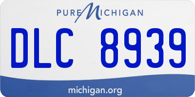 MI license plate DLC8939