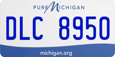 MI license plate DLC8950