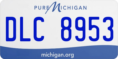 MI license plate DLC8953