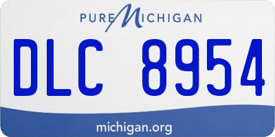 MI license plate DLC8954