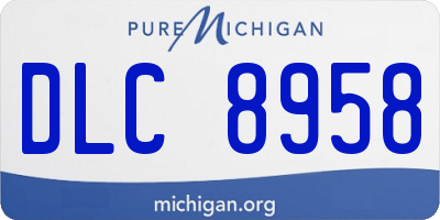 MI license plate DLC8958