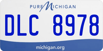 MI license plate DLC8978