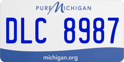 MI license plate DLC8987