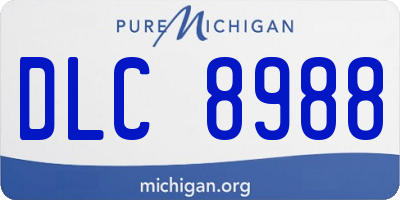 MI license plate DLC8988