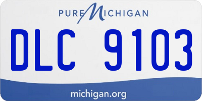 MI license plate DLC9103