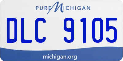 MI license plate DLC9105