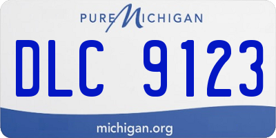 MI license plate DLC9123