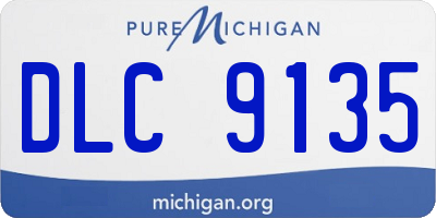 MI license plate DLC9135