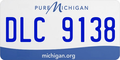 MI license plate DLC9138