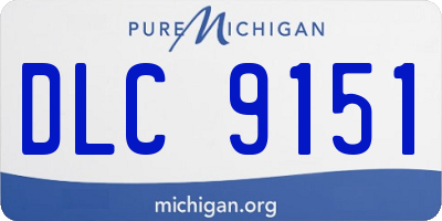 MI license plate DLC9151