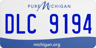 MI license plate DLC9194