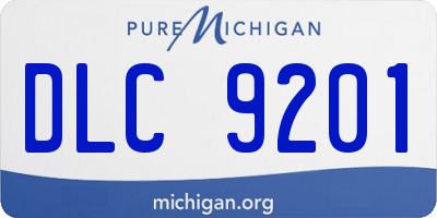 MI license plate DLC9201