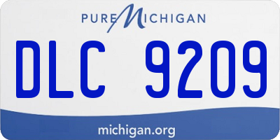 MI license plate DLC9209