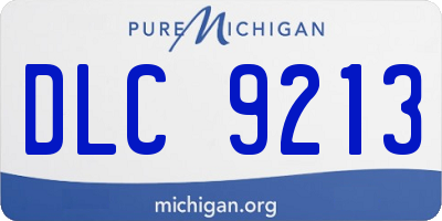 MI license plate DLC9213