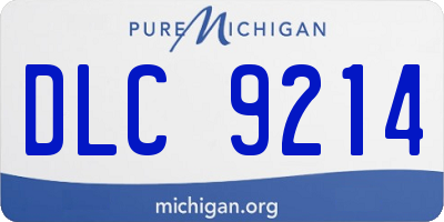 MI license plate DLC9214