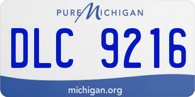 MI license plate DLC9216