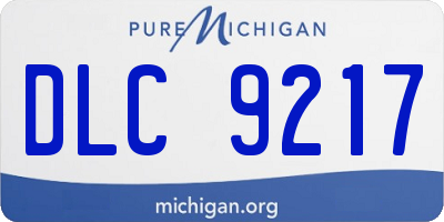 MI license plate DLC9217