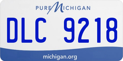 MI license plate DLC9218