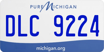 MI license plate DLC9224