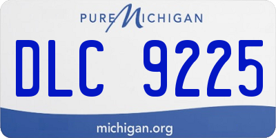 MI license plate DLC9225