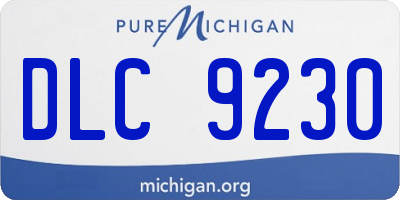 MI license plate DLC9230