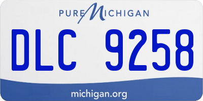 MI license plate DLC9258