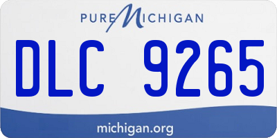 MI license plate DLC9265