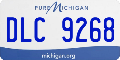 MI license plate DLC9268