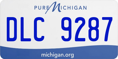 MI license plate DLC9287