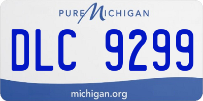 MI license plate DLC9299