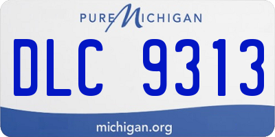MI license plate DLC9313