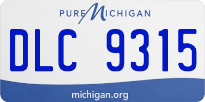 MI license plate DLC9315