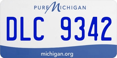 MI license plate DLC9342