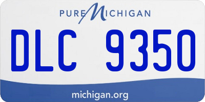 MI license plate DLC9350