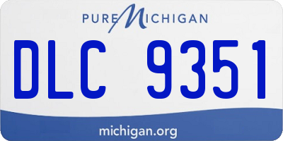 MI license plate DLC9351